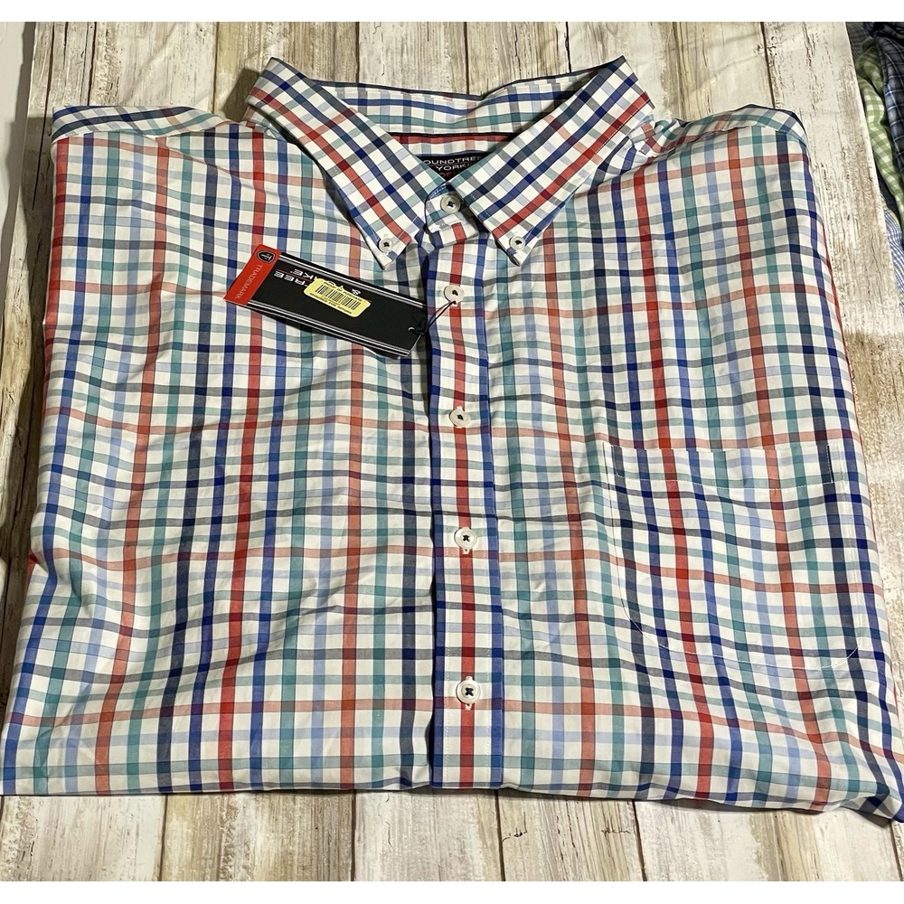 NWT Roundtree & Yorke Trademark Men's 4XT Button Down Long Sleeve Shirt